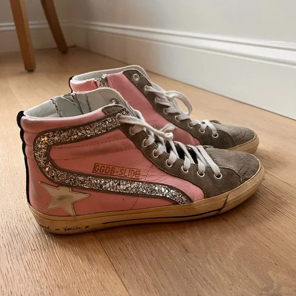 Golden Goose Pink and Gray High-Tops